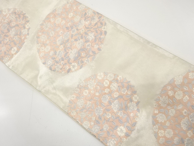 アンティーク　花唐草模様織り出し袋帯（材料）